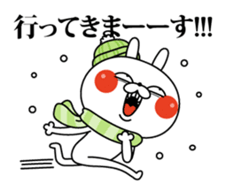 Rabbit expression is too rich (winter) sticker #13488331
