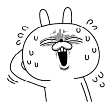 Rabbit expression is too rich (winter) sticker #13488353