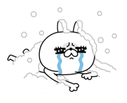 Rabbit expression is too rich (winter) sticker #13488355