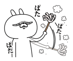 Rabbit expression is too rich (winter) sticker #13488356