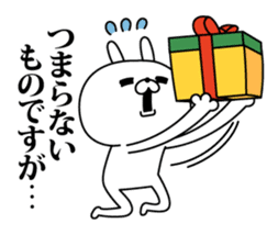 Rabbit expression is too rich (winter) sticker #13488362