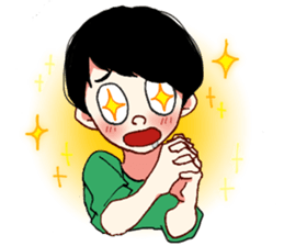 Round nose boy sticker #13491416