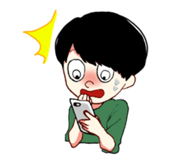 Round nose boy sticker #13491431