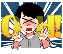 Round nose boy sticker #13491432