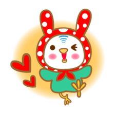 Of red rabbit hood, budgerigar! sticker #13492598