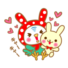 Of red rabbit hood, budgerigar! sticker #13492599