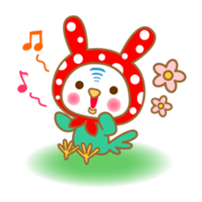 Of red rabbit hood, budgerigar! sticker #13492602