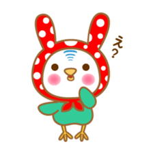 Of red rabbit hood, budgerigar! sticker #13492605