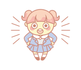 pink hair girl sticker #13494011