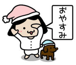 A girl with a bow sticker #13494023