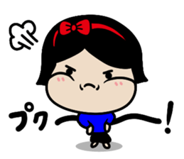 A girl with a bow sticker #13494036