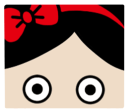 A girl with a bow sticker #13494044