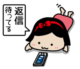 A girl with a bow sticker #13494045