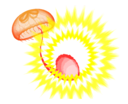 Indulging time with moving jellyfish sticker #13494147