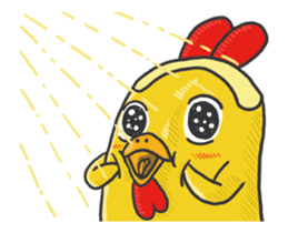 chicken excitement sticker #13497065