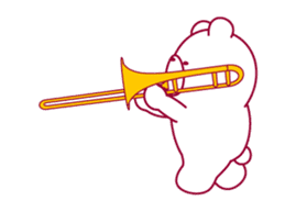 The bear."UGOKUMA" He plays a trombone.2 sticker #13497880