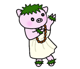 Hula oink Girl vol.5 Yellow skirt ver. sticker #13498542