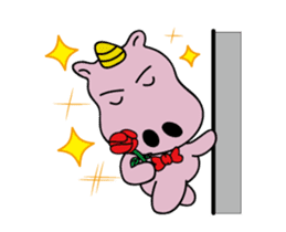 Alien cute fly rabbit and Unilateral sticker #13498838