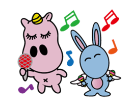 Alien cute fly rabbit and Unilateral sticker #13498854
