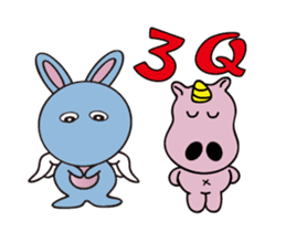 Alien cute fly rabbit and Unilateral sticker #13498860