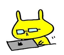 yellow rabbit sticker sticker #13499418