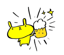yellow rabbit sticker sticker #13499423