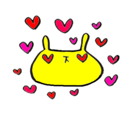 yellow rabbit sticker sticker #13499425