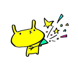 yellow rabbit sticker sticker #13499432