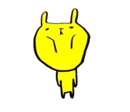 yellow rabbit sticker sticker #13499434