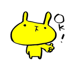 yellow rabbit sticker sticker #13499436