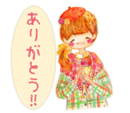 Autumn cute girl sticker #13501390