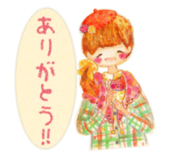 Autumn cute girl sticker #13501390