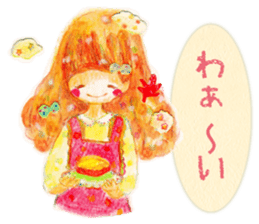 Autumn cute girl sticker #13501393