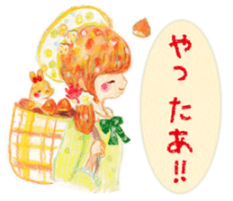 Autumn cute girl sticker #13501394