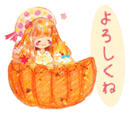 Autumn cute girl sticker #13501396