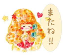Autumn cute girl sticker #13501402