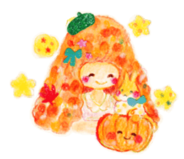 Autumn cute girl sticker #13501403
