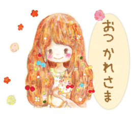 Autumn cute girl sticker #13501404