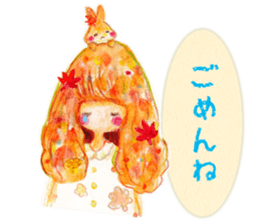 Autumn cute girl sticker #13501405