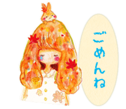 Autumn cute girl sticker #13501405