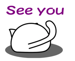 A cartoon film is my white cat. sticker #13502336