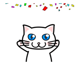 A cartoon film is my white cat. sticker #13502338