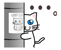 A cartoon film is my white cat. sticker #13502340
