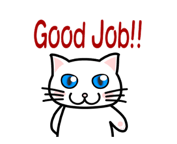 A cartoon film is my white cat. sticker #13502342