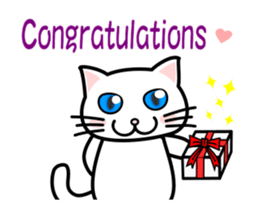 A cartoon film is my white cat. sticker #13502344