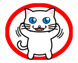 A cartoon film is my white cat. sticker #13502346
