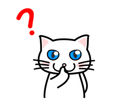 A cartoon film is my white cat. sticker #13502353