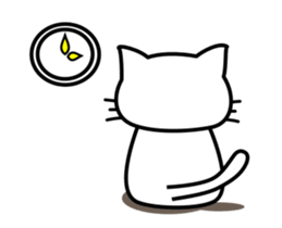 A cartoon film is my white cat. sticker #13502356