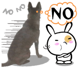 Ah black & puff rabbit sticker #13505285