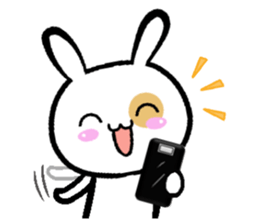 Ah black & puff rabbit sticker #13505312